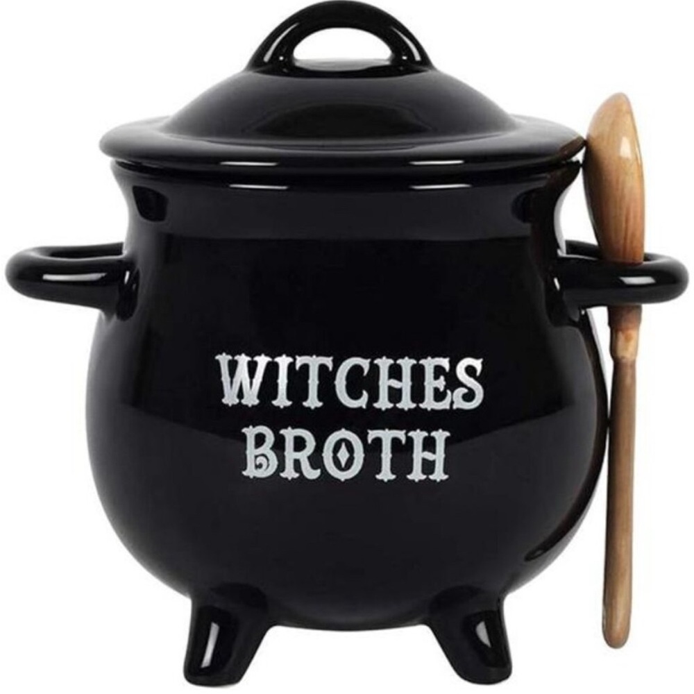 Something Different Witches Broth Cauldron Soup Bowl / Black